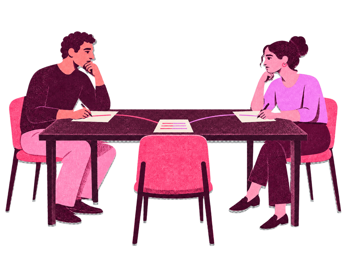 Our table with the empty third chair between us